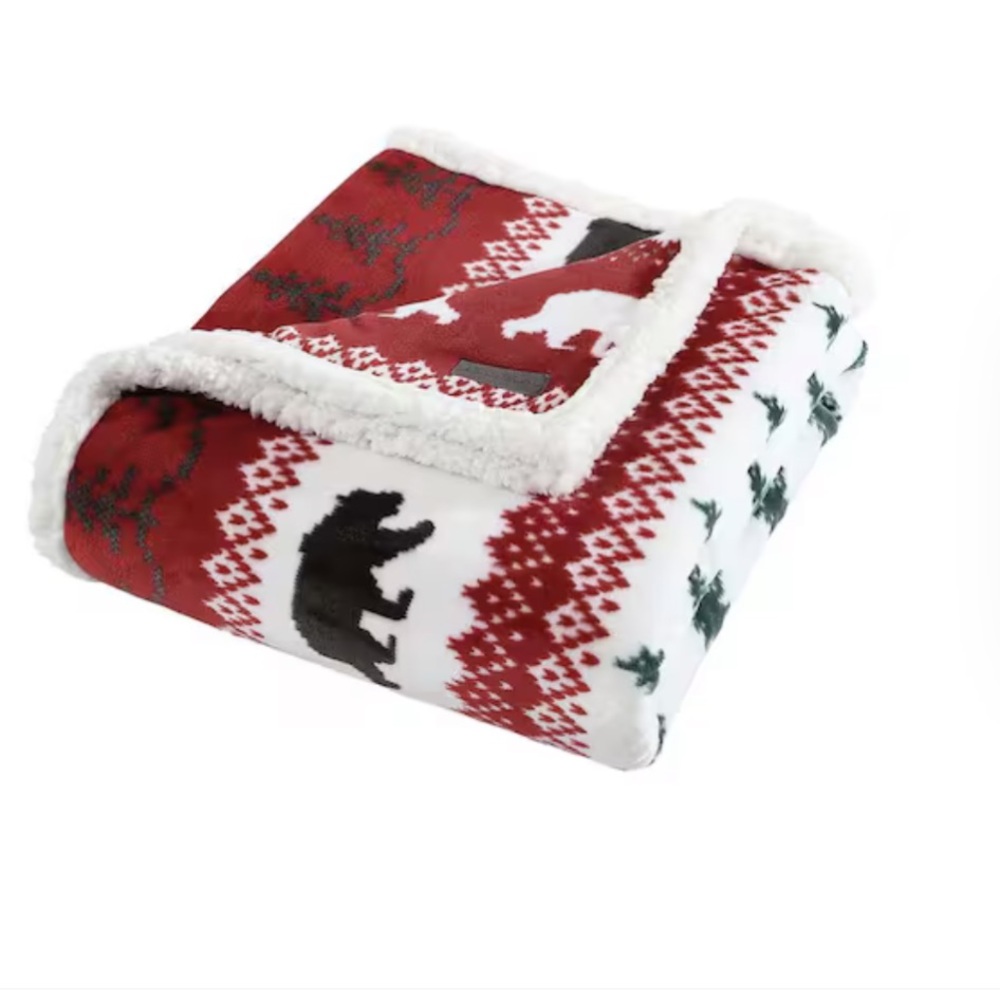 eddie bauer sherpa throw blanket